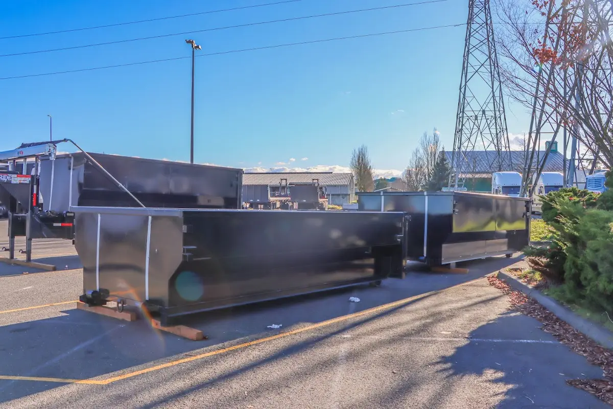 Roll-off dumpster ready for waste disposal at job site for 12 Yard Dumpster Rental in Keyport